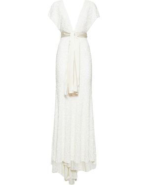 ROTATE BIRGER CHRISTENSEN Verziertes Maxikleid "adriana" - Weiß