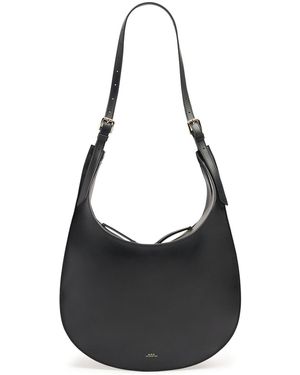 A.P.C. Schultertasche Aus Leder "sac Iris" - Schwarz