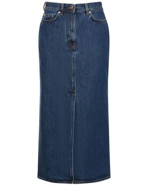 Loulou de Saison Rona コットンデニムスカート - ブルー
