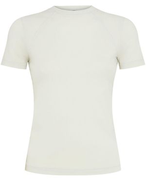 Entire studios Damen Slim Fit-T-Shirt Aus Baumwollmischgewebe - Weiß