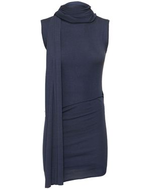 AYA MUSE Silk & Viscose Knit Mini Dress - Blue