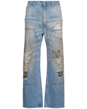 MM6 by Maison Martin Margiela Herren Absichtlich Abgetragene Jeans - Blau