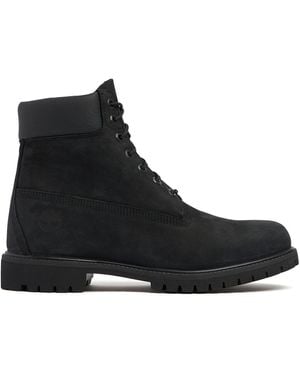Timberland 6inch Hohe Schnürstiefel Aus Leder "bulldozer" - Schwarz