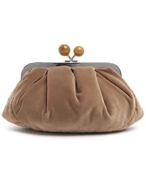 Weekend by Maxmara Vespa ベルベットクラッチ - ブラウン
