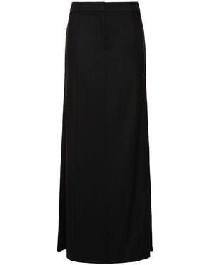 Victoria Beckham ウールブレンドテーラードスカート - ブラック