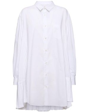 Junya Watanabe コットンブレンドプリーツシャツ - ホワイト