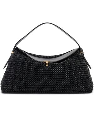 TOTEME Damen Handtasche Aus Gewebtem Leder „T-Lock“ - Schwarz