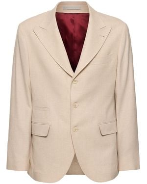 Brunello Cucinelli ウールブレンドブレザー - ナチュラル