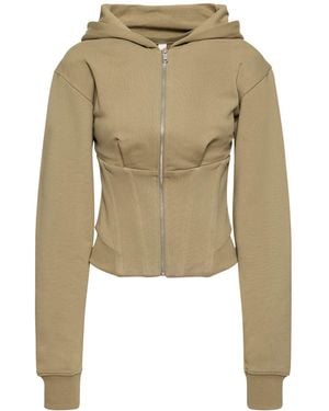 Dion Lee コットンジャージーコルセットフーディー - ナチュラル