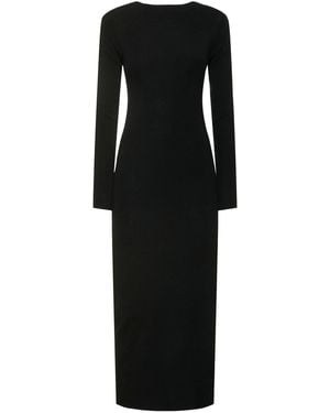 St. Agni Midikleid Aus Strick Mit Ausschnitt "slash" - Schwarz