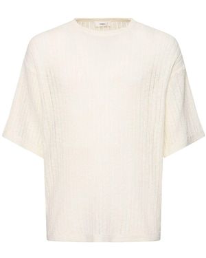 Commas Pointelle Knit T-shirt - Weiß