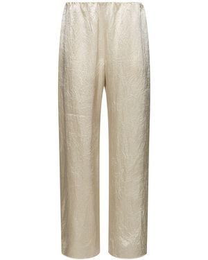 Nanushka Hose Aus Satin Mit Knittermuster "brenda" - Natur