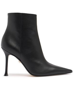 ALEVI 95mm Hohe Stiefel Aus Leder "jude" - Schwarz