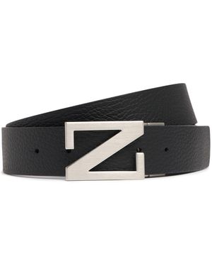 ZEGNA Z リバーシブルレザーベルト 35mm - ホワイト