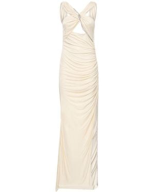 Zuhair Murad ジャジードレープロングドレス - ホワイト