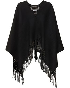 Burberry Damen Wendbares Cape Aus Wolle - Schwarz