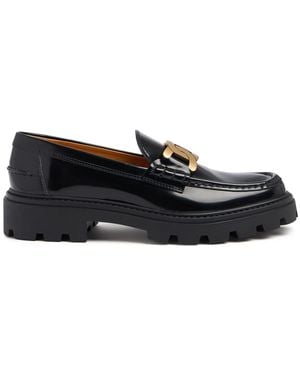 Tod's 30mm Hohe Loafer Aus Leder - Schwarz