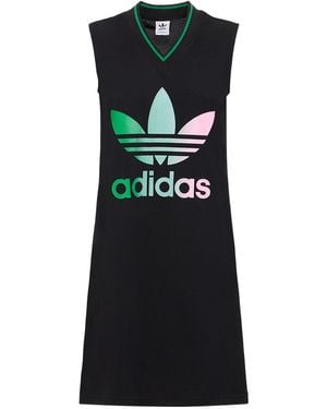 adidas Originals ロゴプリントドレス - ブラック
