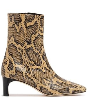 Snake Print Ankle Boots