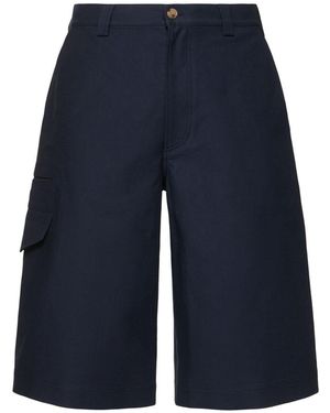 AFTER PRAY Safari Cotton Bermuda Shorts - Blue