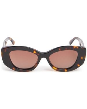 Anine Bing Rennes Round Acetate Sunglasses - Brown