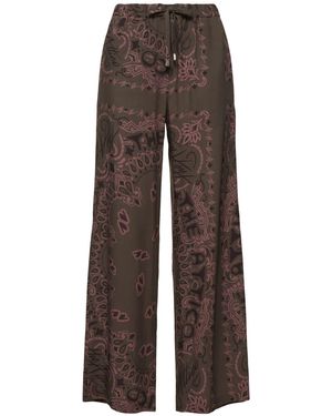 The Attico Damen Musselin-Hose Mit Bandanamuster - Braun