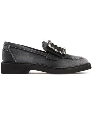 Roger Vivier 25mm Hohe Loafer Aus Leder "viv Rangers" - Schwarz