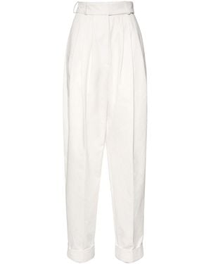 Alexandre Vauthier Boyfriend-hose Aus Baumwolldrillich - Weiß
