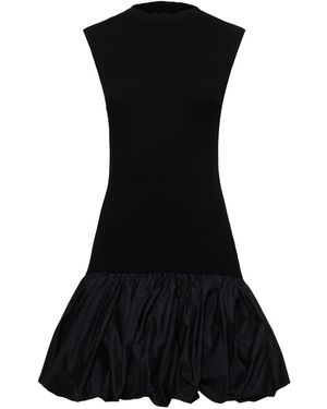 ROTATE BIRGER CHRISTENSEN Rocky Ruffled Knit Mini Dress - Black