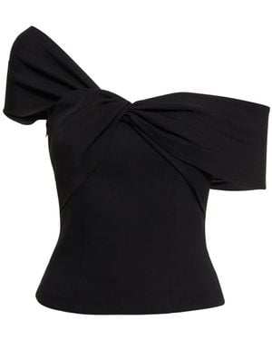 Roland Mouret Asymmetric Stretch Viscose Cady Top - Black