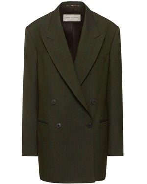 Dries Van Noten ヘビーコットンブレンドジャケット - グリーン