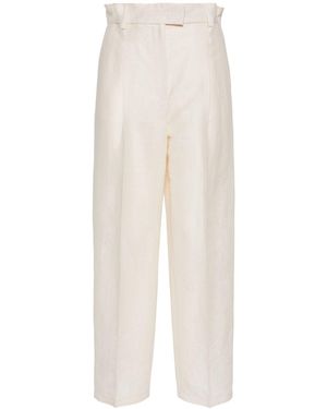 Max Mara Efedra リネンブレンドパンツ - ホワイト