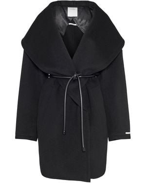 Sportmax Luciana ウールベルテッドコート - ブラック