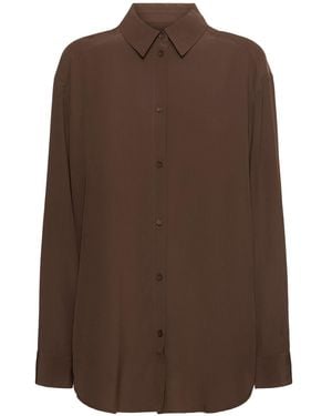 Matteau Long Sleeve Silk Shirt - Brown