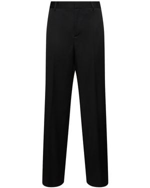 Versace Taillierte Hose Aus Wolltwill - Schwarz