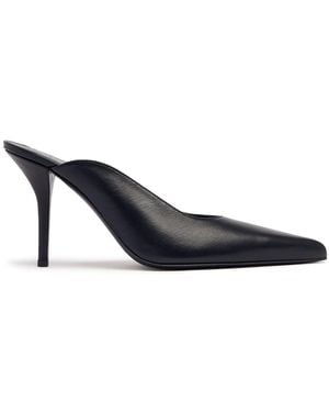 Gia Borghini 90mm Hohe Mules Aus Leder "abella" - Schwarz