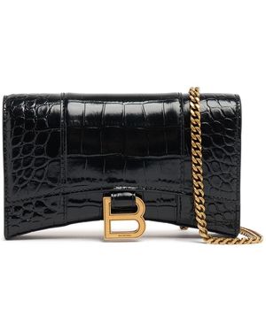 Balenciaga Hourglass レザーウォレット - ブラック