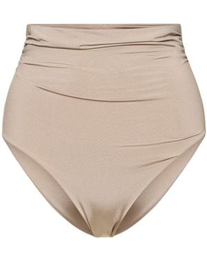 Max Mara Damen Hochtaillierter Bikinislip „Salli“ - Natur