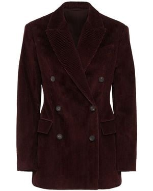 Brunello Cucinelli Double Breast Corduroy Blazer - Red