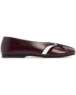 Alohas Ravena Rift Leather Ballerina Flats - Brown