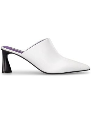 Stella McCartney 70mm Hohe Mules Aus Kunstleder "elsa" - Weiß