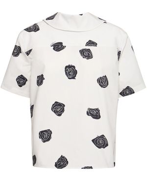 Marni Andromeda Printed Cotton Poplin Shirt - White