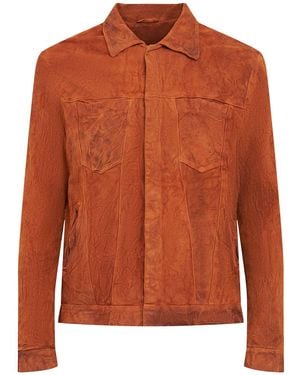 Giorgio Brato Washed Leather Jacket - Orange