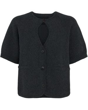 Cordera Cotton Knit Top Unique - Black
