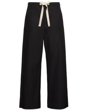 Max Mara Argento コットンポプリンワイドパンツ - ブラック