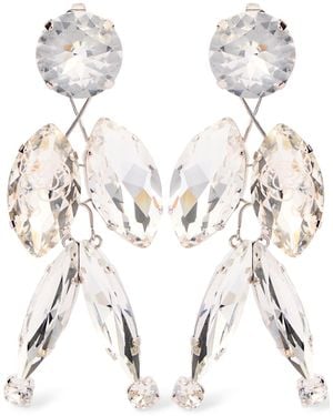 Emilio Pucci Crystal Cascade Clip-On Earrings - White