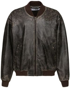 Acne Studios Liev レザーボンバージャケット - ブラック