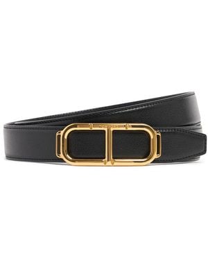 Tom Ford 3cm Breiter Ledergürtel "stadium" - Weiß