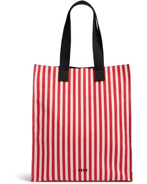 MSGM Shopper Aus Canvas Mit Streifen - Rot