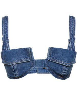 Dion Lee Denim Bra Top - Blue